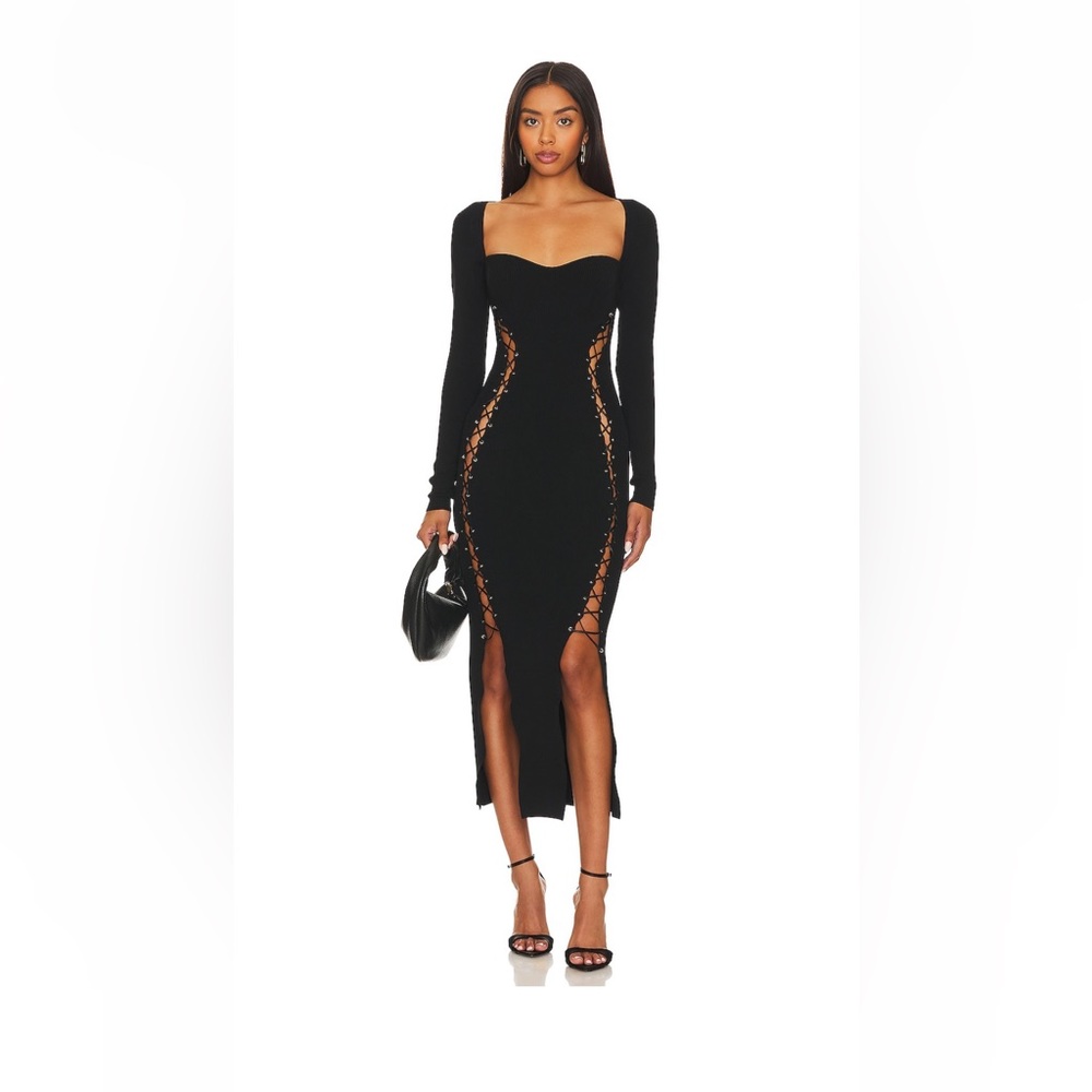 Nicholas - Arna Lace Up Midi Dress - Size Small